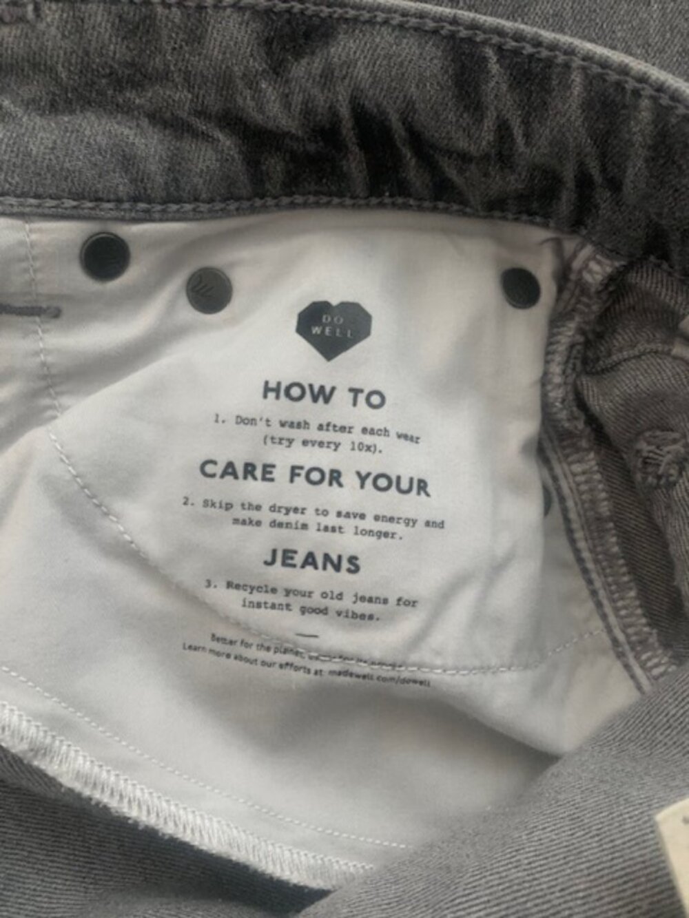 Madewell Curvy 90s Straight Jeans Gray High‎ Rise Cropped 26P Petite - Picture 6 of 9